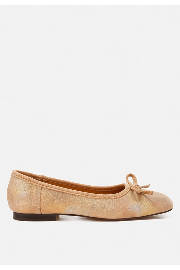 Rubyrose Genuine Suede Bow Ballerinas