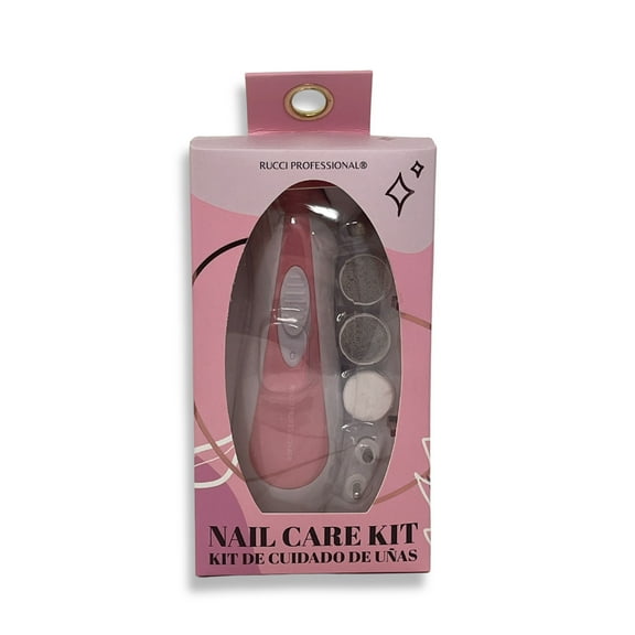 Rucci 7-Pc Set Precision Nail Care Kit with 6 Attachments, LED Lighted, Battery Operated, Salon-On-The-Go