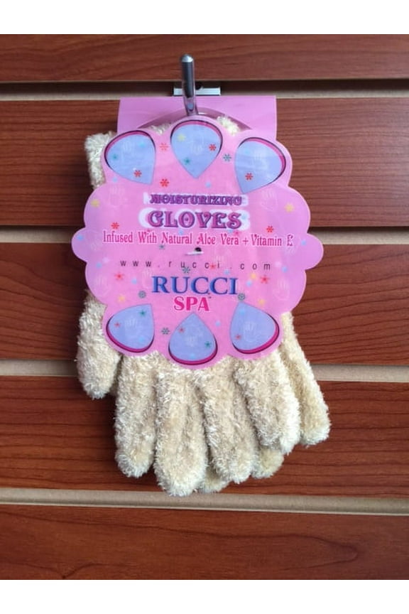 Beige Moisturizing Gloves with Embroidery