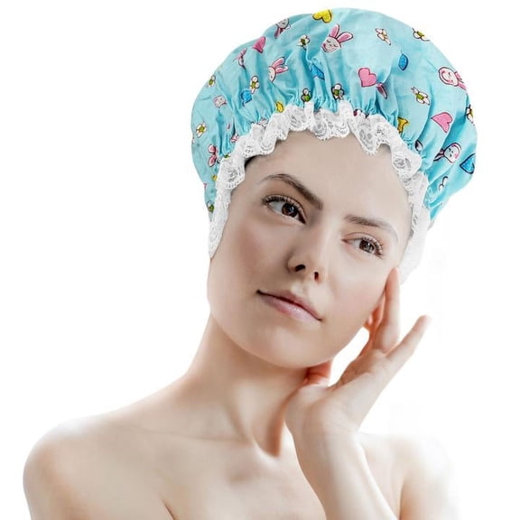 Rucci Boufant Shower Cap - Washable Reusable (Bunny Pattern)