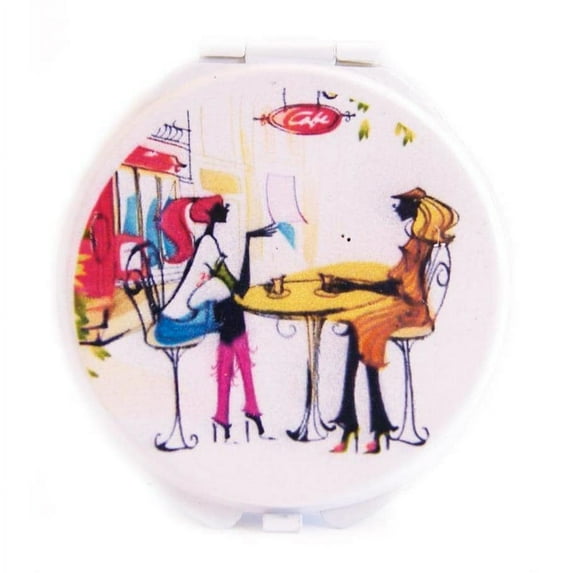 Rucci Round Stylish Metal Compact Mirror (Pack of 3)