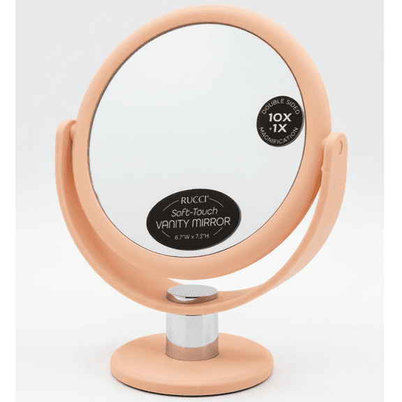Rucci Soft-Touch 1X/10X, 2-Sided Magnifying Vanity Mirror (M974)