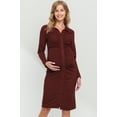 thumbnail image 1 of Ruched Button Down Bodycon Maternity Dress, 1 of 3