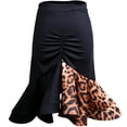 thumbnail image 1 of Ruched Contrasting Flared Ruffle Latin Merengue Kizomba Salsa Dance Performance Practice Skirts Clothes, 1 of 7