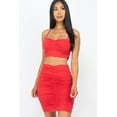 thumbnail image 1 of Ruched Crop Top And Skirt Sets, 1 of 5