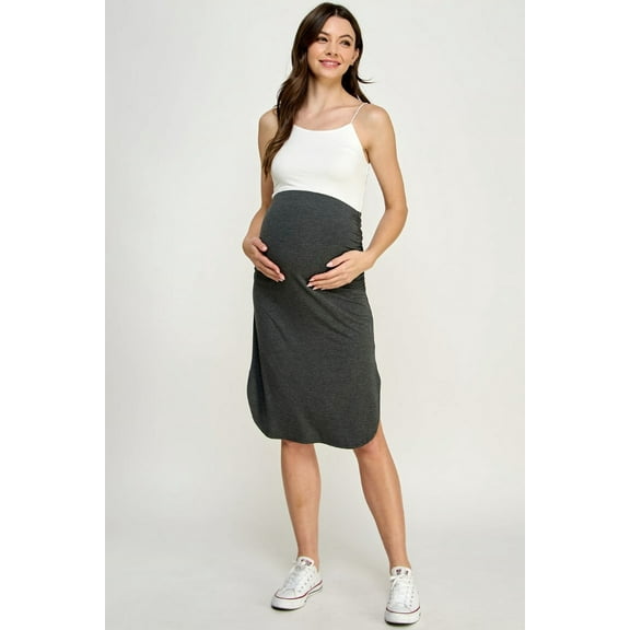 Ruched Maternity Terry Knit Skirt