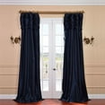 thumbnail image 1 of Ruched Navy Blue 120 x 50-Inch Faux Silk Taffeta Curtain Single Panel, 1 of 5