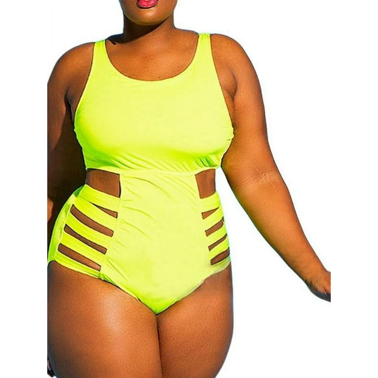 Women's Plus Size One Piece Swimsuits Bathing Suits For Women Sexy Halter  Plunge Neck Swimsuit Lace Up Swimwear Xl-4xl