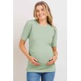 thumbnail image 1 of Ruched Ribbed Puff Sleeve Maternity Top, 1 of 3