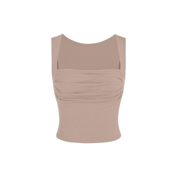 Ruched Square-Neck Blouse