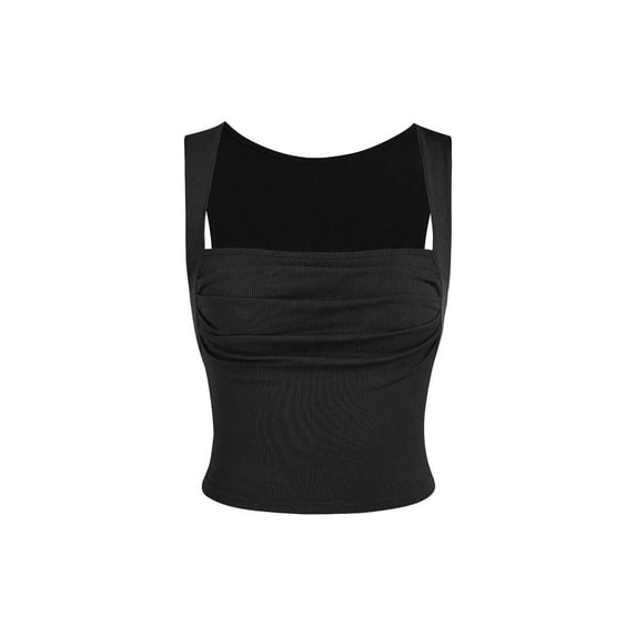 Ruched Square-Neck Blouse