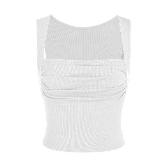 Ruched Square-Neck Blouse