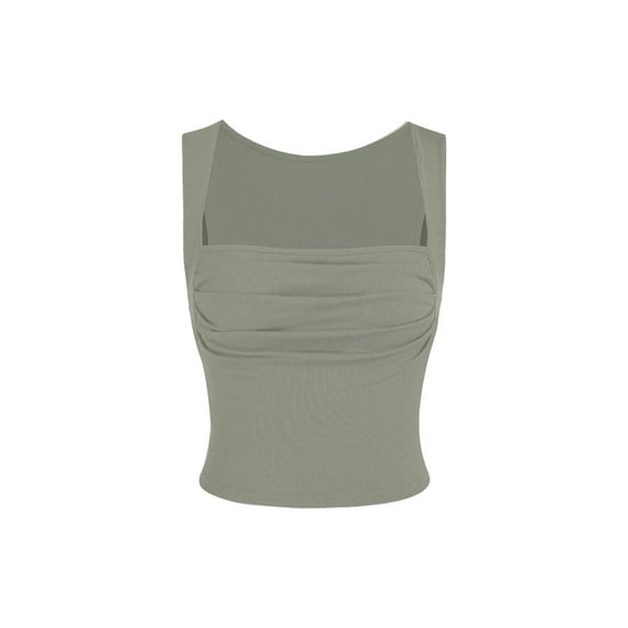 Ruched Square-Neck Blouse