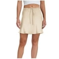 thumbnail image 1 of Ruched Tie Knot Basic Lounge Skort for Women Faux Satin Mini Little Loose Fit Skorts Ladies 2025 Clothing Y2K, 1 of 6