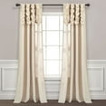 thumbnail image 1 of Ruched Waterfall Linen Window Curtain Panel Dark Linen Single 52X84, 1 of 11