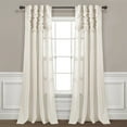thumbnail image 1 of Ruched Waterfall Linen Window Curtain Panel Off White Single 52X84, 1 of 11