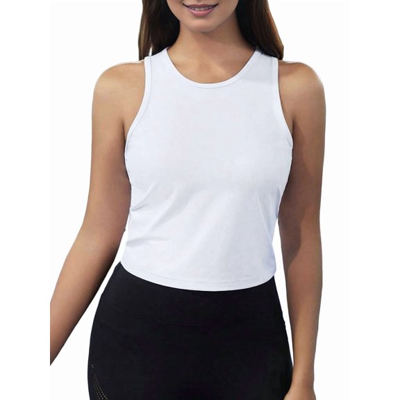 Ruched Workout Tops for Women Open Back - Going Out Crop Tops Backless Yoga Tops Tie Back White S