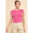 thumbnail image 1 of Ruching Shoulder Ribbed Top, 1 of 4