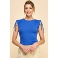 thumbnail image 1 of Ruching Shoulder Ribbed Top, 1 of 4
