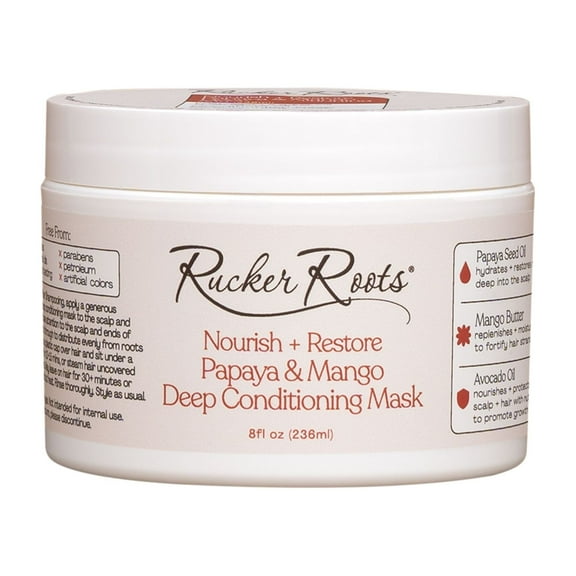 Rucker Roots Moisturizing, Nourish + Restore Papaya & Mango Deep Conditioning Mask 8oz,
