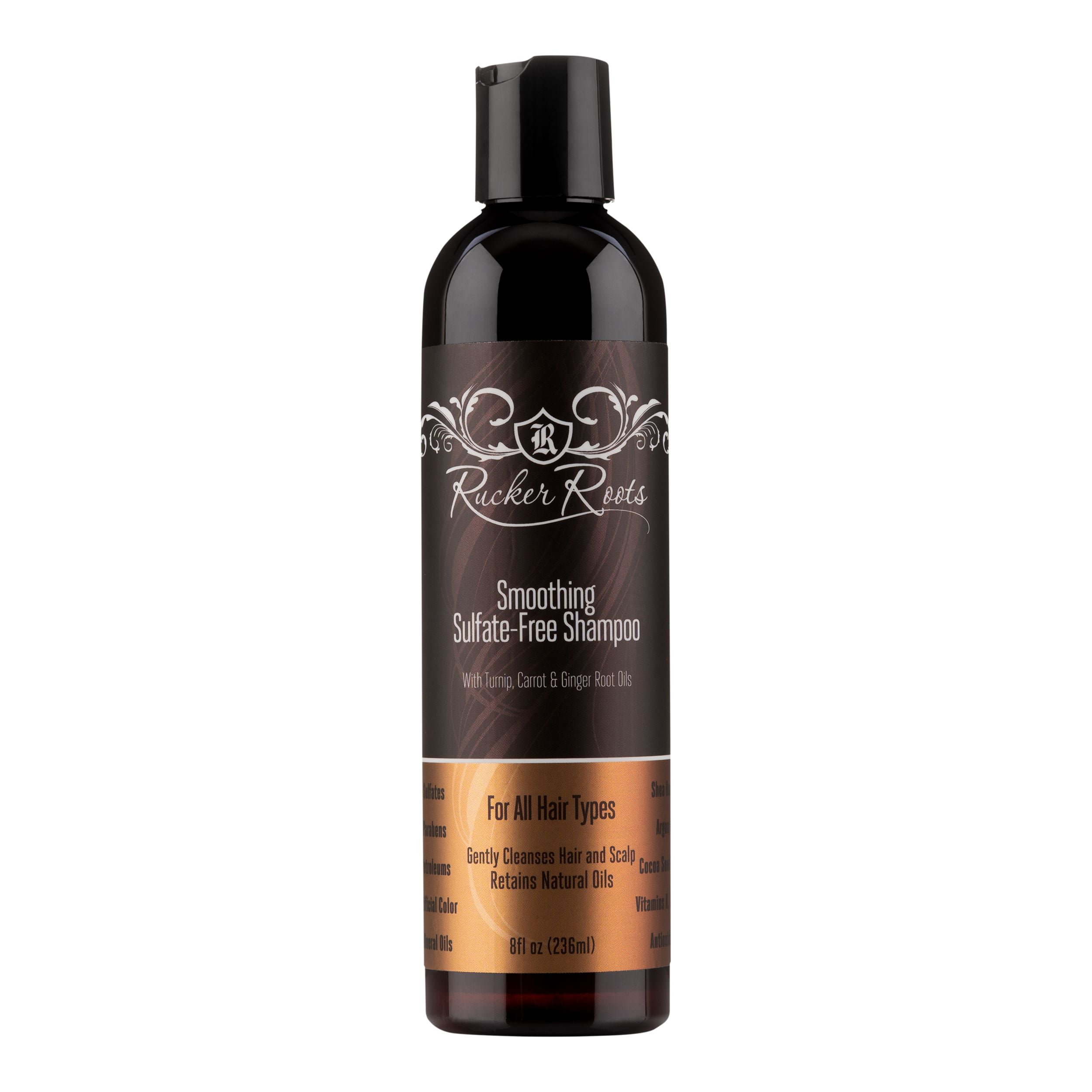 Rucker Roots Smoothing Sulfate Free Shampoo with Turnip, Carrot, Ginger Root, 8 oz., Adult