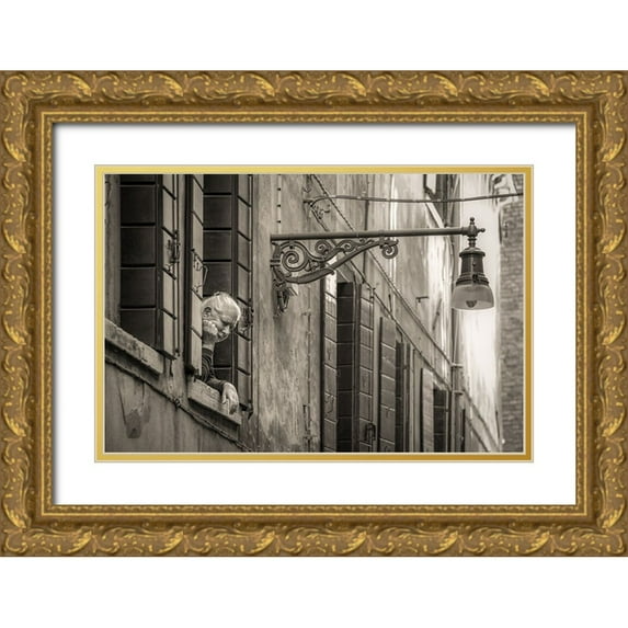 Ruckert, Stephan 18x13 Gold Ornate Wood Framed with Double Matting Museum Art Print Titled - The View Outside