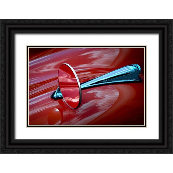 Ruckert, Stephan 24x17 Black Ornate Wood Framed with Double Matting Museum Art Print Titled - Rear view mirror
