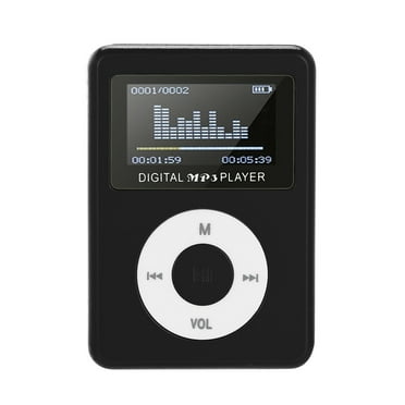 Rucky USB Mini MP3 Player, 32GB Support, LCD Screen, Black