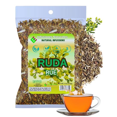 Ruda Seca Té (Rue Dried Herbs Tea) 4oz (113g) - Ruta Graveolens - 100% Natural, Vegan