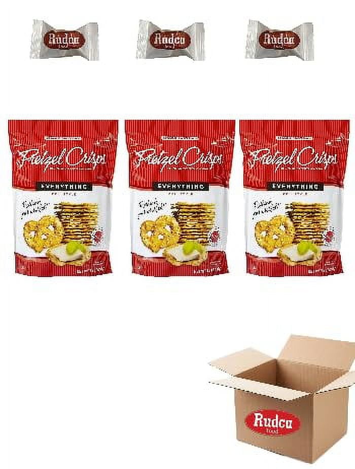 Rudca Food Snack Factory CI30 Everything Pretzel Crisps, 3 Bags or 7.2