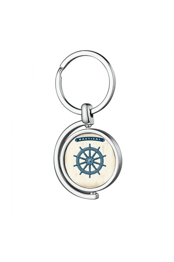 Rudder Exploration Military Ocean Army Rotating Keychain Metal Keyring Holder