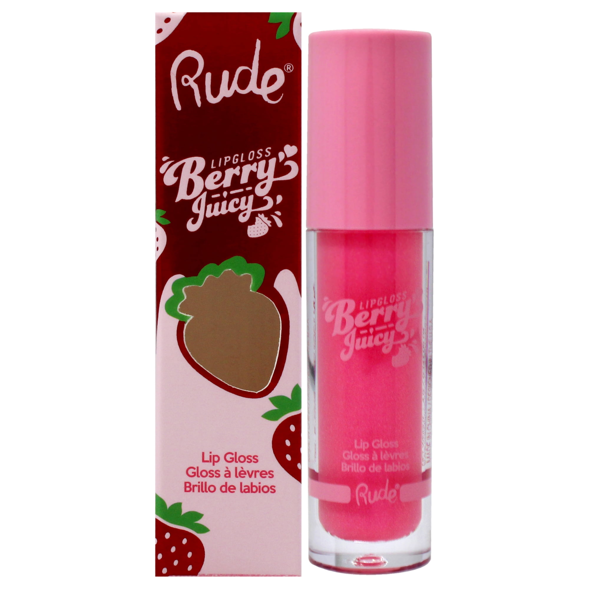 Rude Cosmetics Berry Juicy Lip Gloss Flirty , 0.14 oz Lip Gloss