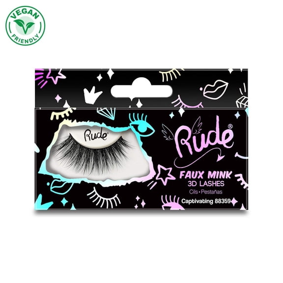 Rude Cosmetics Essential Faux Mink 3D Lashes - Captivating , 1 Pc Pair