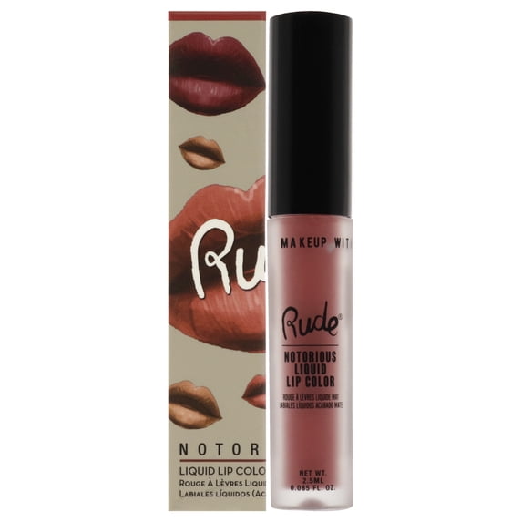 Rude Cosmetics Notorious Rich Long Liquid Lip Color - Sinister Villain , 0.1 oz Lip Color