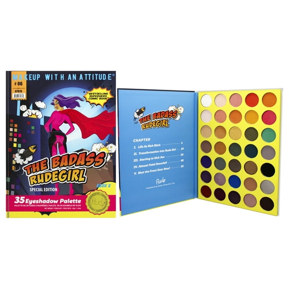 The Badass Rudegirl 35 Eyeshadow Palette - Book 6 by Rude Cosmetics for Women - 1.34 oz Eye Shadow