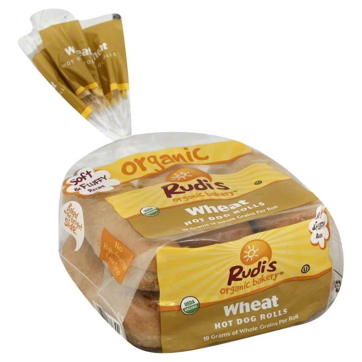 Rudi's Organic Bakery Wheat Hot Dog Rolls -- 8 pack per case.