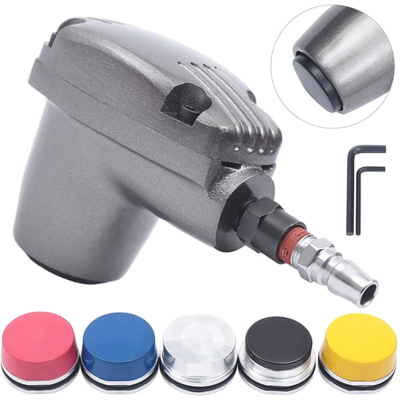 RudiUsoy Air Impact Hammer Kit, 1000 RPM Handheld Pneumatic Palm Hammer Tool with 6 Tips Hammer Heads for Body Repair & Plastic Inlay Assembly