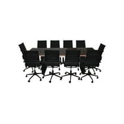 Rudis II 11-Piece High Back Black Conference Set