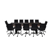 Rudis II 13-Piece High Back Black Conference Set