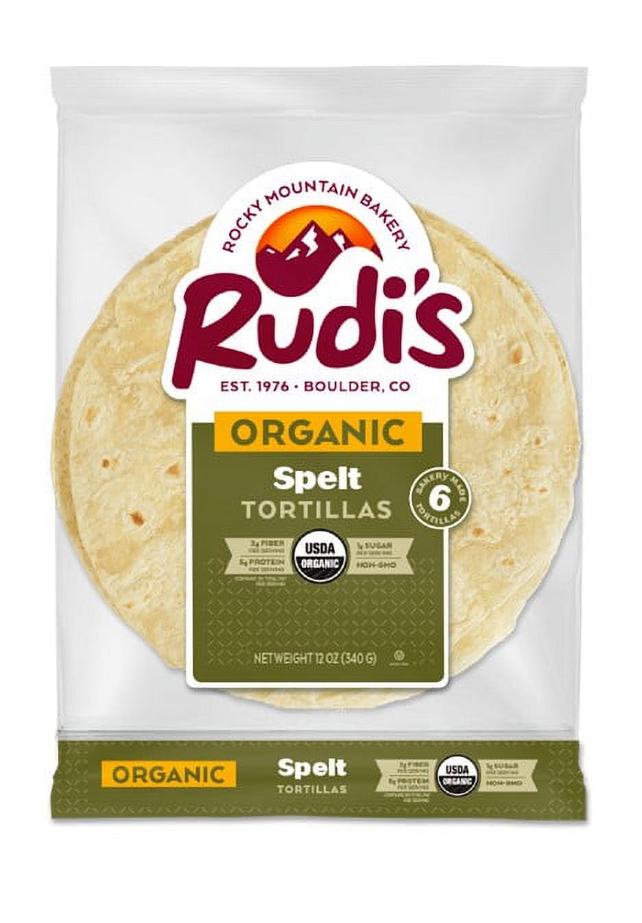 Rudis Organic Bakery Spelt Tortillas, 12 oz (12 Pack)
