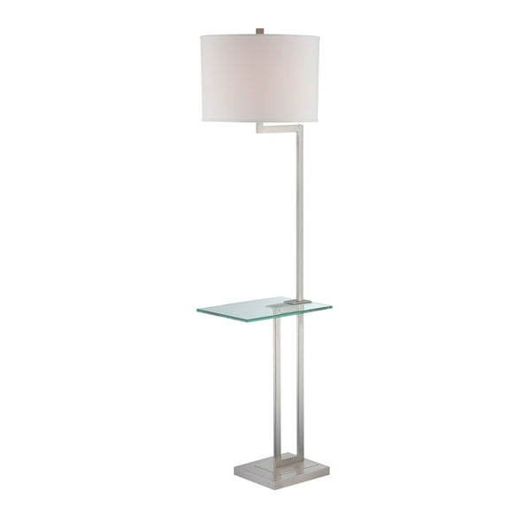 Rudko 1-Light Floor Lamp with Polished Steel with Clear Finish Metal Body