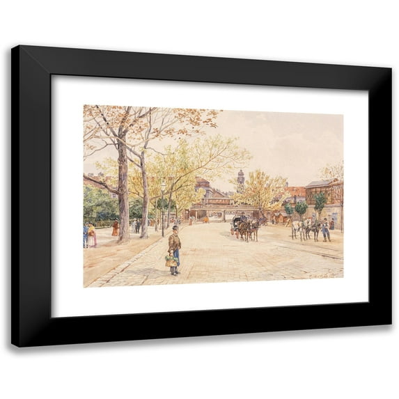 Rudolf Bernt 18x14 Black Modern Framed Museum Art Print Titled - Bridge of the Connecting Railway with the Invalid House