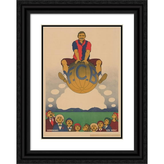Rudolf Dürrwang 18x24 Black Ornate Framed Double Matted Museum Art Print Titled: F.C.B. (circa 1915)