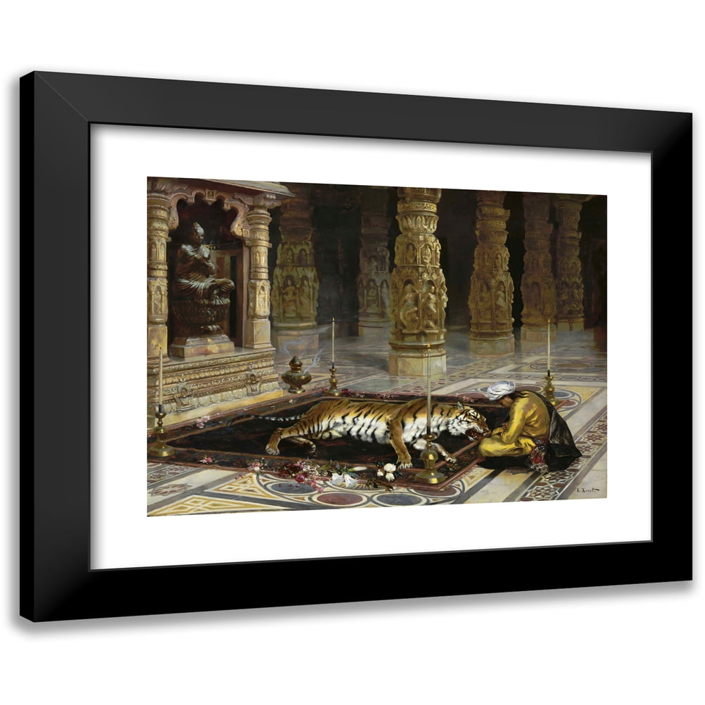Rudolf Ernst 14x11 Black Modern Framed Museum Art Print Titled - Honoring the Tiger