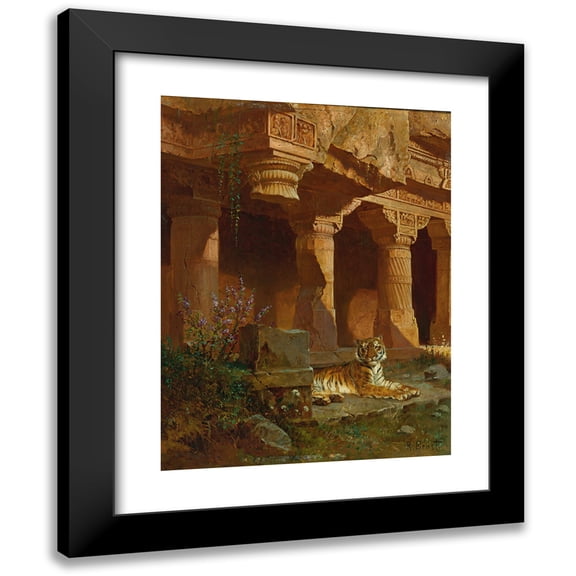 Rudolf Ernst 19x24 Black Modern Framed Museum Art Print Titled - Tiger at Rest