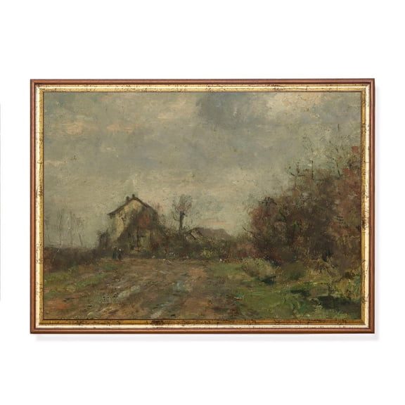 Rudolf Höckner German Impressionist Poster Rustic Farmhouse Landscape Unframed Paper Print