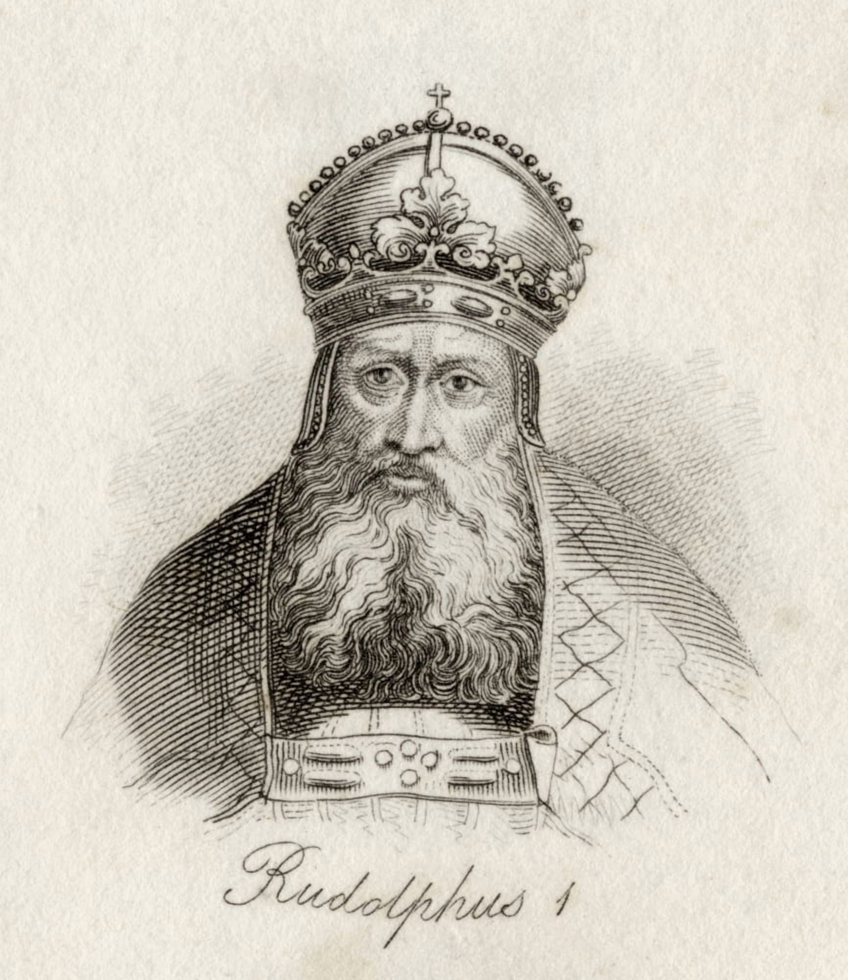 Rudolf I Of Germany (Latin Rudolfus) 1218-1291King Of The Holy Roman Empire Engraved By JWCook Canvas Art - Ken Welsh Design Pics (26 x 30)
