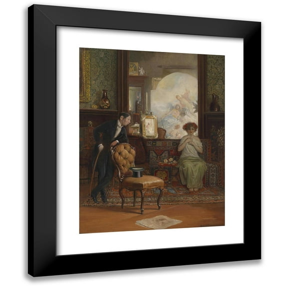 Rudolf Rössler 12x14 Black Modern Framed Museum Art Print Titled - Surprising Visit