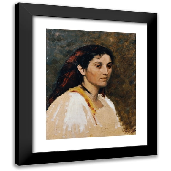 Rudolf Schick 12x14 Black Modern Framed Museum Art Print Titled - Head of a Roman Woman