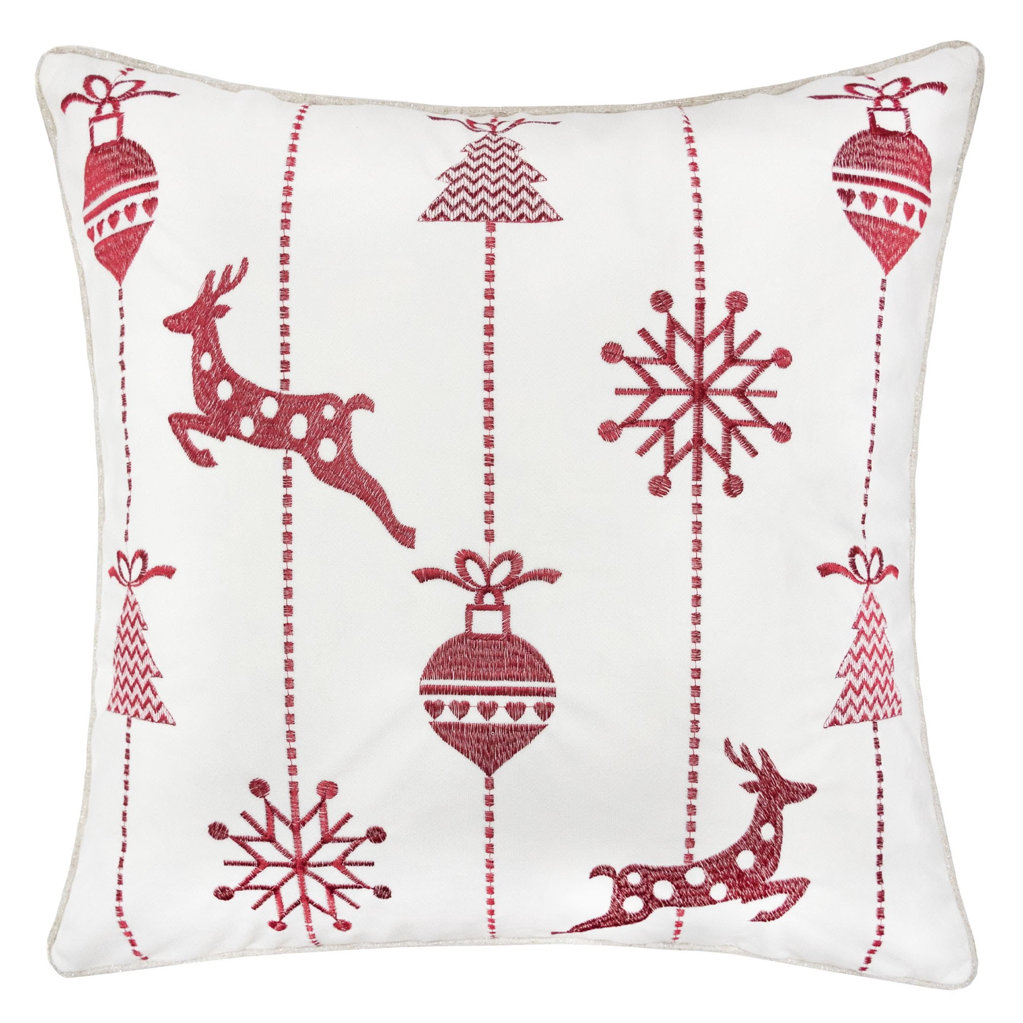 Rudolf White Graphic Polyester 20 in. x 20 in. Throw Pillow